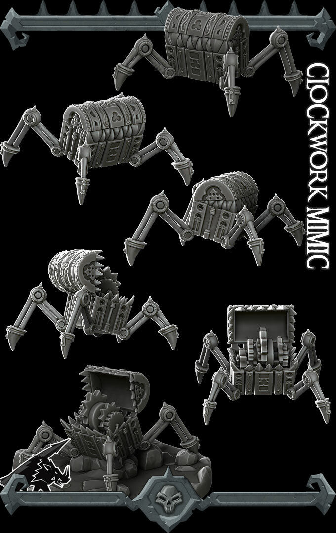 Latchjaw | Battlebuilt Mimic | Clockwork Mimic | Miniature for Tabletop games like D&D and War Gaming