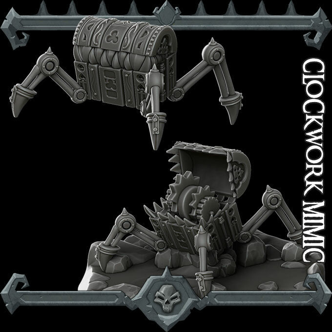 Latchjaw | Battlebuilt Mimic | Clockwork Mimic | Miniature for Tabletop games like D&D and War Gaming
