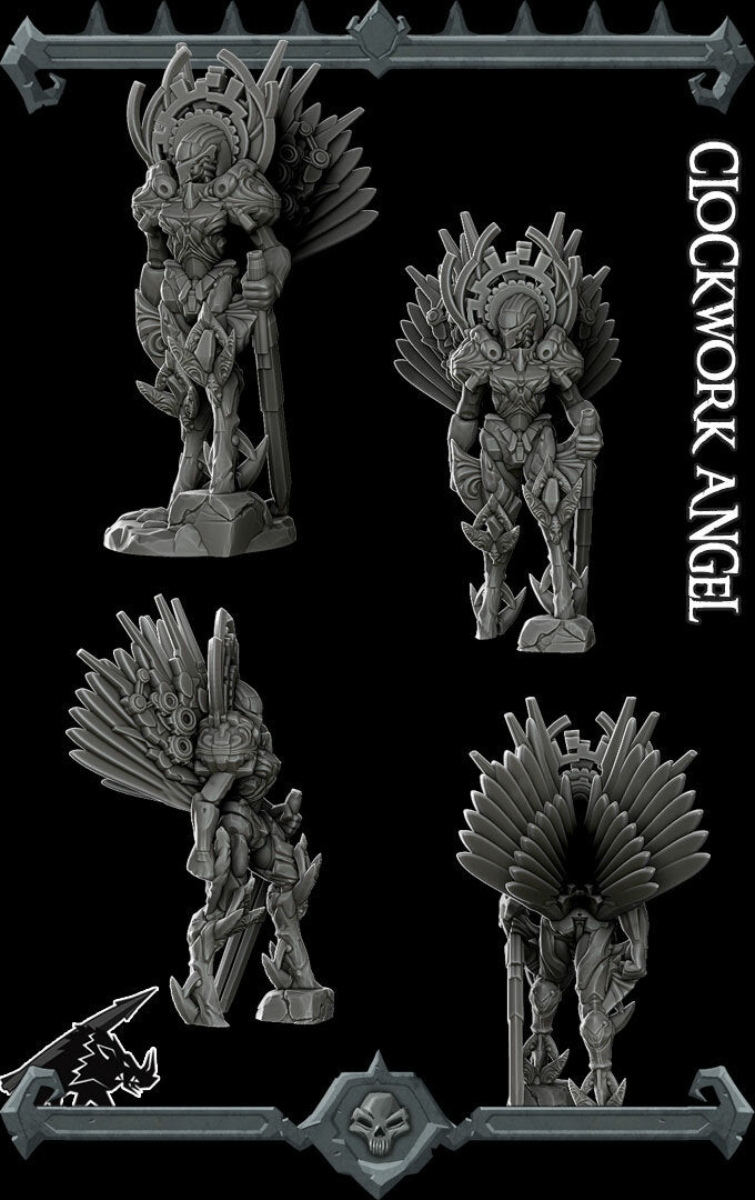Caelum Timeforge | Battlebuilt Angel |  Clockwork Angel | Miniature for Tabletop games like D&D and War Gaming