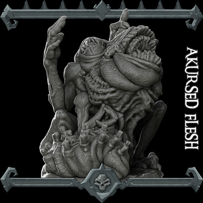 Fleshdread, the Pulsing Abomination | Akursed Flesh Miniature for Tabletop games like D&D and War Gaming