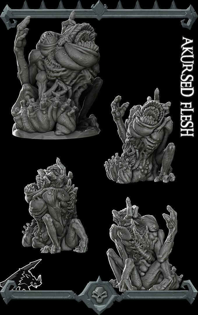 Fleshdread, the Pulsing Abomination | Akursed Flesh Miniature for Tabletop games like D&D and War Gaming