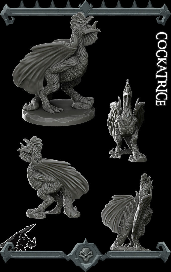 Gorgonbeak the Petrifier | Cockatrice | Monstrosity Miniature for Tabletop games like D&D and War Gaming