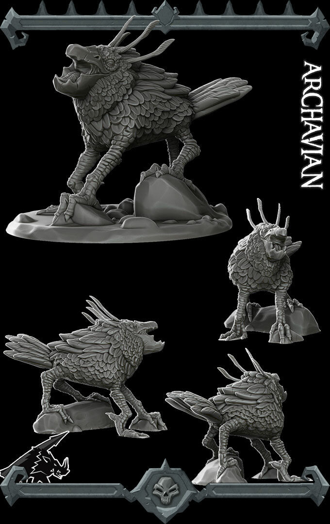 Fiendfeather, the Infernal Sovereign | Achaierai | Archavian Miniature for Tabletop games like D&D and War Gaming