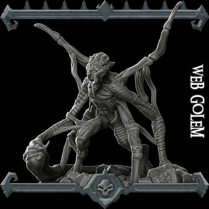 Web Weaver, the Many-Armed Menace | Web Golem Miniature for Tabletop games like D&D and War Gaming