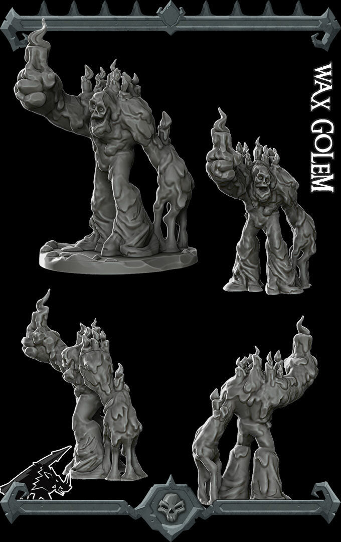 Candlewraith, the Melted Vigilant | Wax Golem Miniature for Tabletop games like D&D and War Gaming