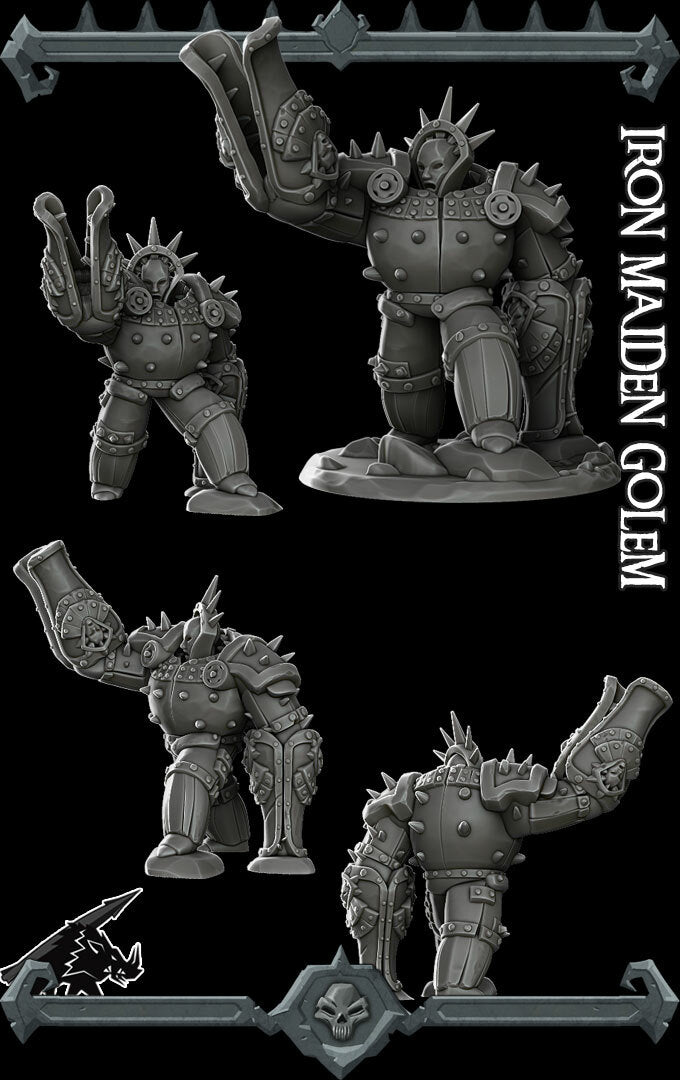 Gavrel, the Soul-Clad Iron Golem | Construct Miniature for Tabletop games like D&D and War Gaming