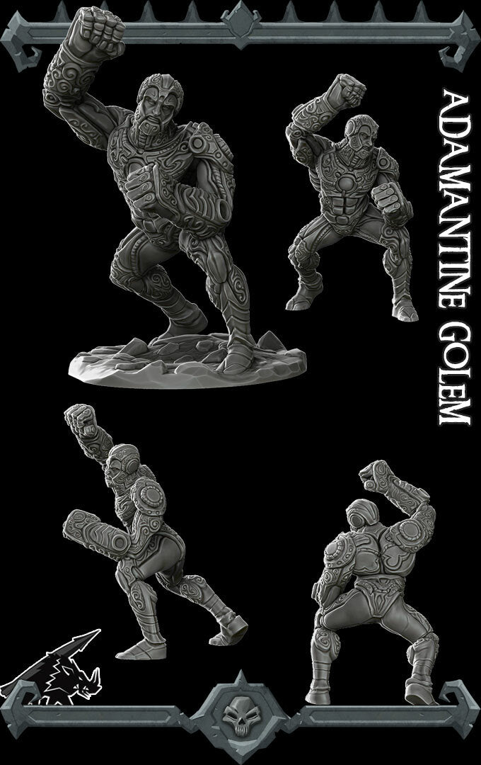 Steelheart, the Indestructible Vanguard | Adamantine Golem Miniature for Tabletop games like D&D and War Gaming