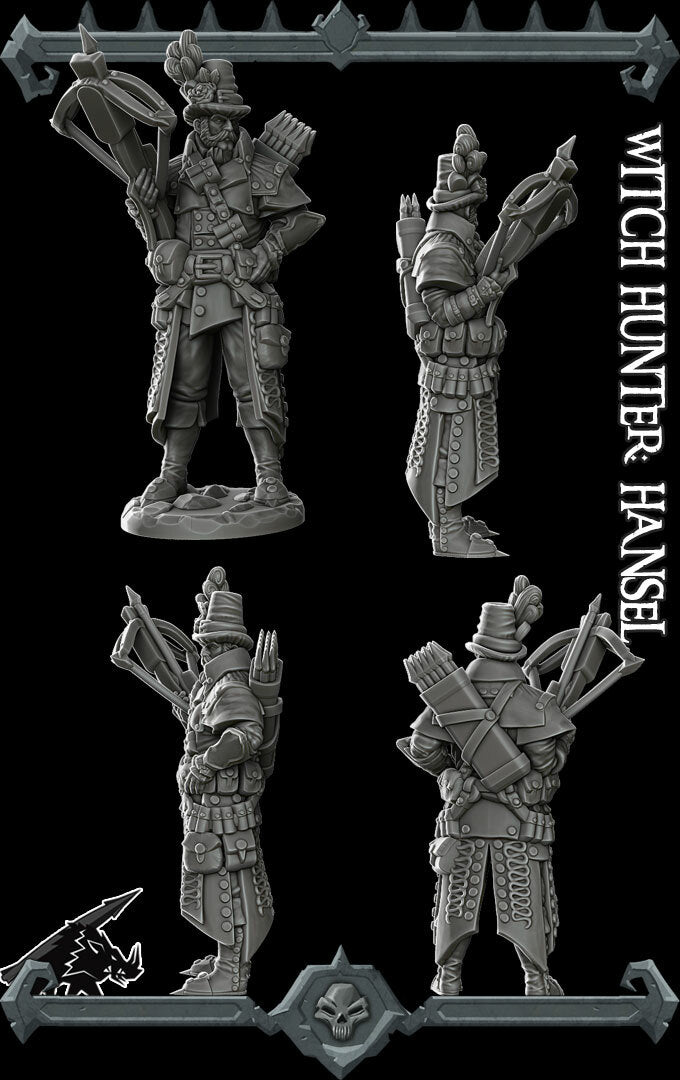Hansel the Dreadshot | Human Hunter Ranger Miniature for Tabletop games like D&D and War Gaming