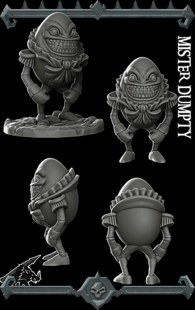 Sir Shellington, Earl of Highfall | Humpty Dumpty | Mr. Dumpty Miniature for Tabletop games like D&D and War Gaming