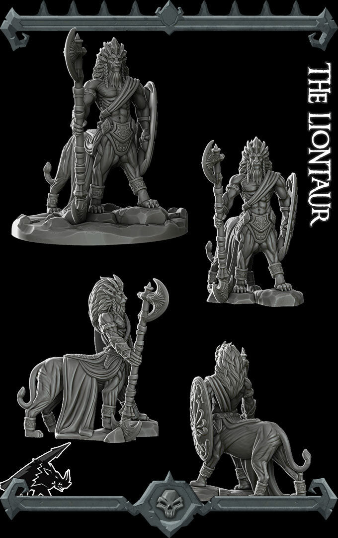 Manespike, Vanguard of the Pride | Liontaur Miniature for Tabletop games like D&D and War Gaming