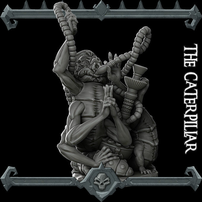 Hookah Dreamweaver | Lepidfolk | Caterpillar folk | Insect Miniature for Tabletop games like D&D and War Gaming