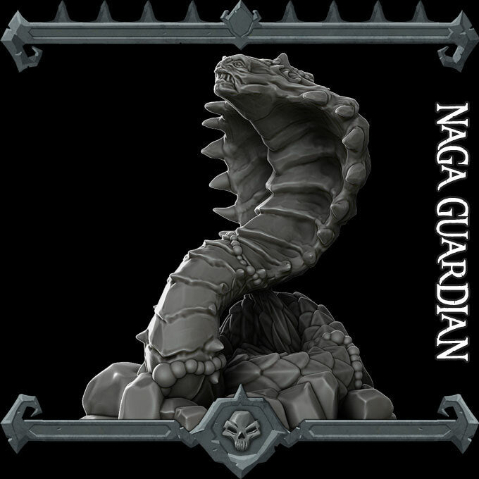 Kaa, the Eternal Vigil | Naga Guardian | Guardian Naga Miniature for Tabletop games like D&D and War Gaming