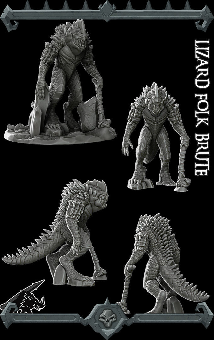 Scalebreaker | Dragonborn | Lizardfolk Brute | Miniature for Tabletop games like D&D and War Gaming