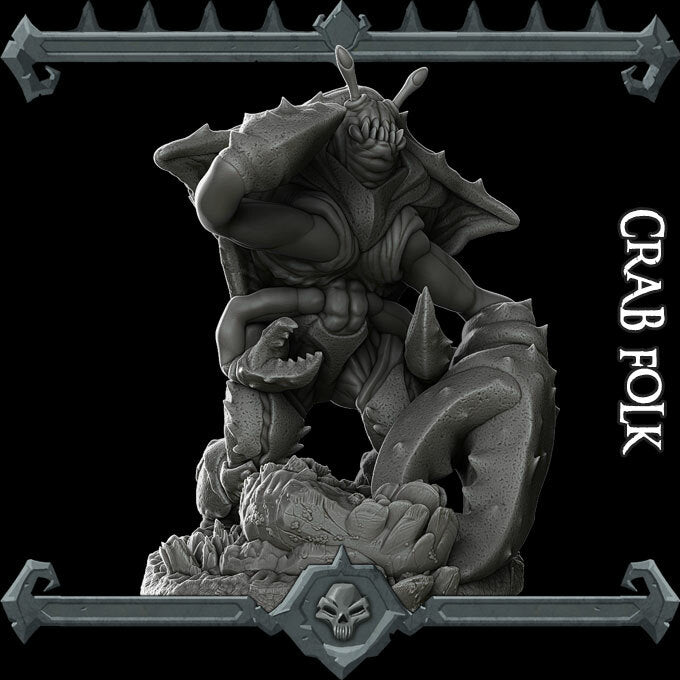 Marik Clawstrider | Crabman | Crab Folk | Miniature for Tabletop games like D&D and War Gaming