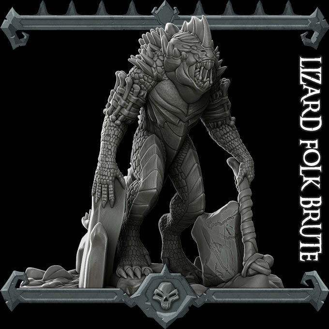 Scalebreaker | Dragonborn | Lizardfolk Brute | Miniature for Tabletop games like D&D and War Gaming