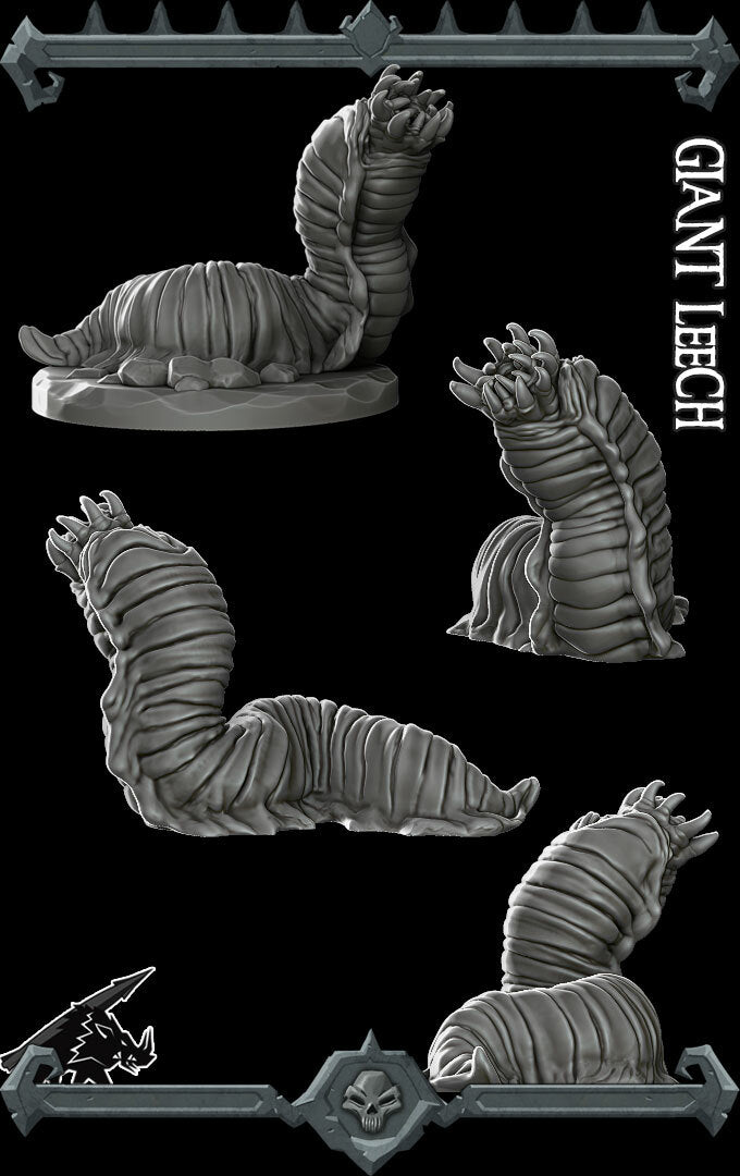 Hemorax the Bloodbound | Giant Leech | Miniature for Tabletop games like D&D and War Gaming