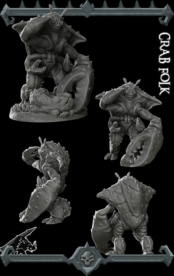 Marik Clawstrider | Crabman | Crab Folk | Miniature for Tabletop games like D&D and War Gaming