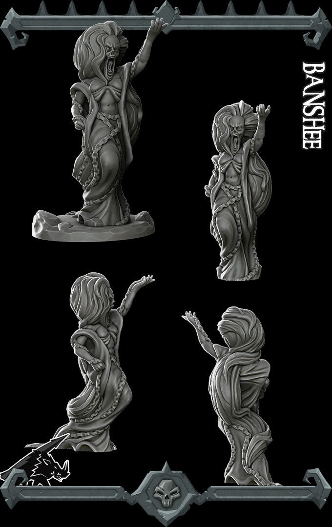 Banshee | Wraith | Ghost Undead Miniature for Tabletop games like D&D and War Gaming