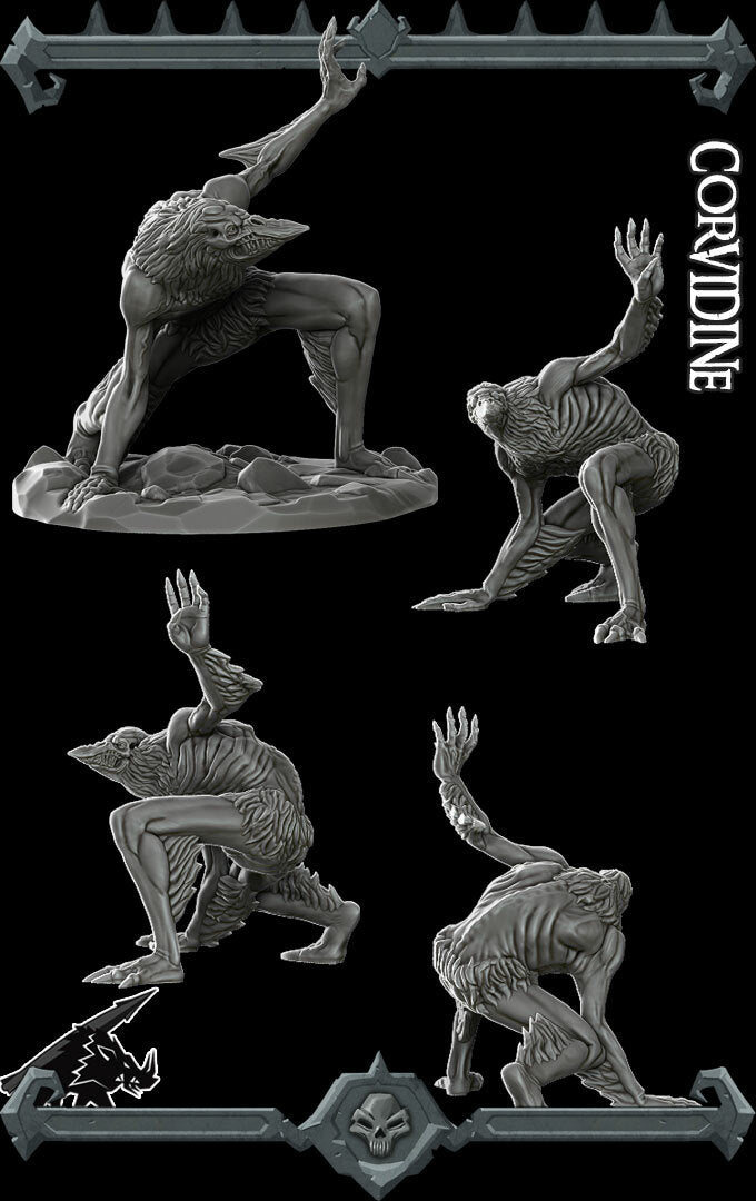 Shriekbeak the Shadowfeather | Corvidine | Miniature for Tabletop games like D&D and War Gaming