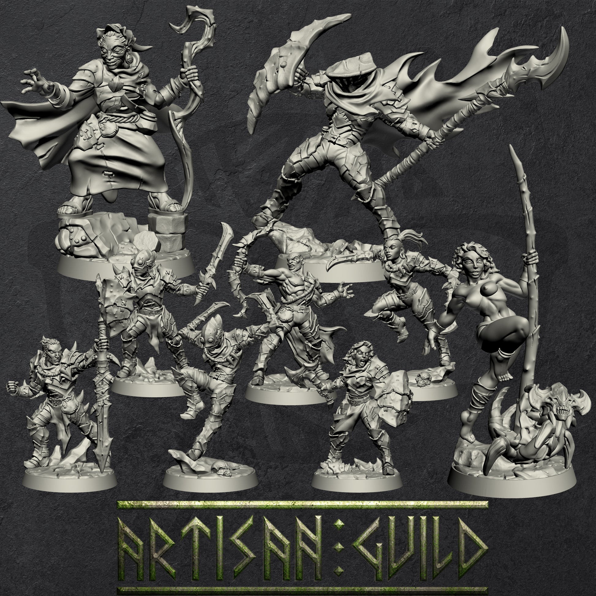 Scourgeland Survivors set | Modular Human miniatures miniature for Tabletop games like D&D and War Gaming