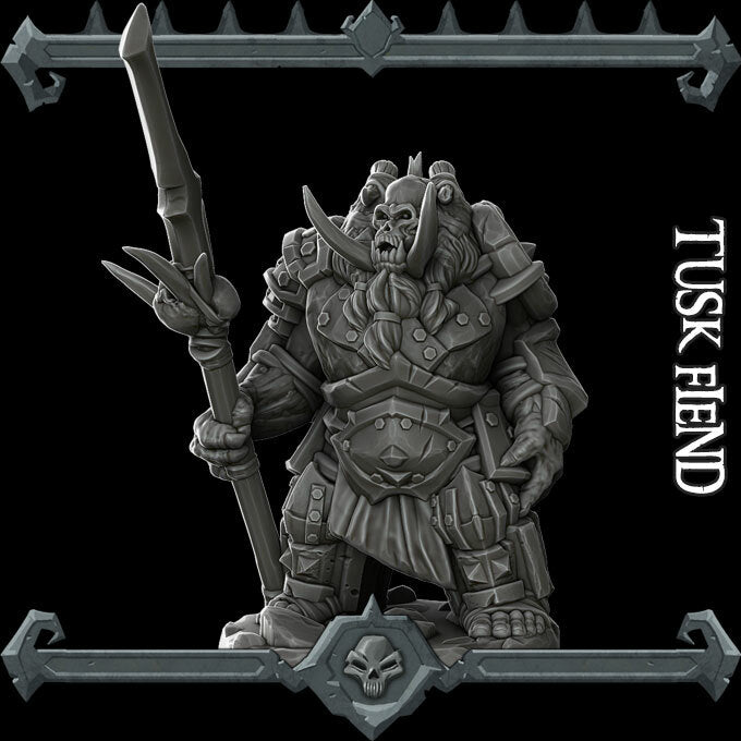 Skullcrusher, the Hellish Boar | Orthon | Tusk Fiend Miniature for Tabletop games like D&D and War Gaming