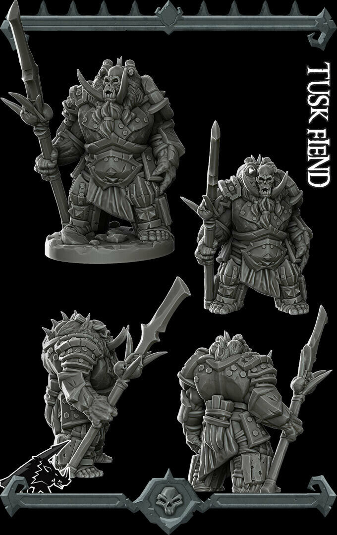 Skullcrusher, the Hellish Boar | Orthon | Tusk Fiend Miniature for Tabletop games like D&D and War Gaming