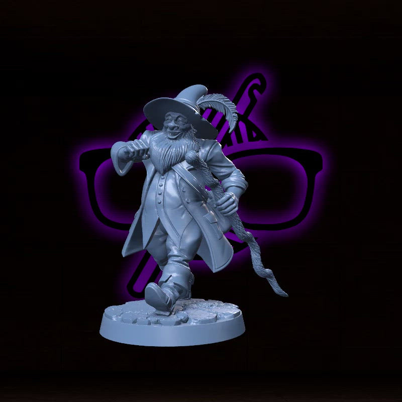 Merric Oakenshade | Halfling Wizard | Sorcerer | Bard miniature for Tabletop games like D&D and War Gaming| Dungeons and Dragons Mini