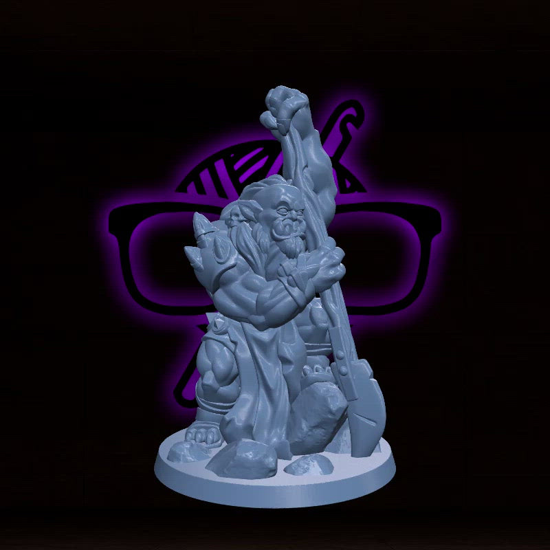 Orc Fighter | Barbarian miniature for Tabletop games like D&D or War Gaming | KS 01