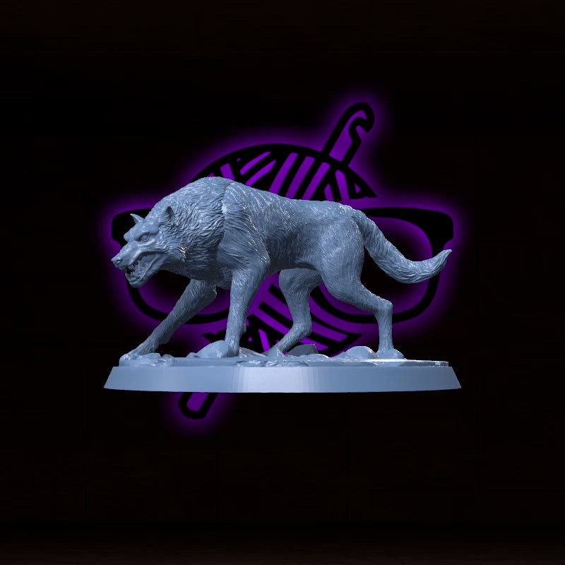 Moonrage, the Pack Alpha | Dire Wolf miniature for Tabletop games like D&D and War Gaming| Dungeons and Dragons Mini