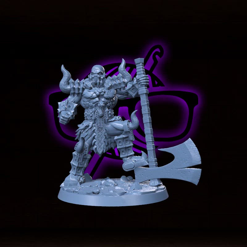 Kargath Bloodblade | Ostorath Axeman | Barbarian miniature for Tabletop games like D&D and War Gaming| Dungeons and Dragons Mini | RN estudio