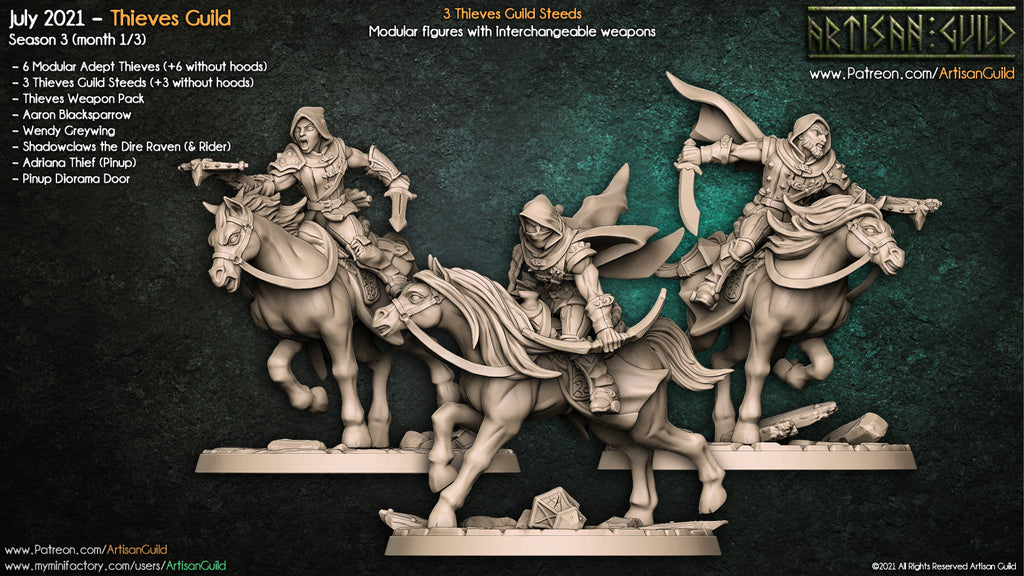 Thieves Guild Steeds | Horse | Thieves Mount miniature for Tabletop games like D&D and War Gaming