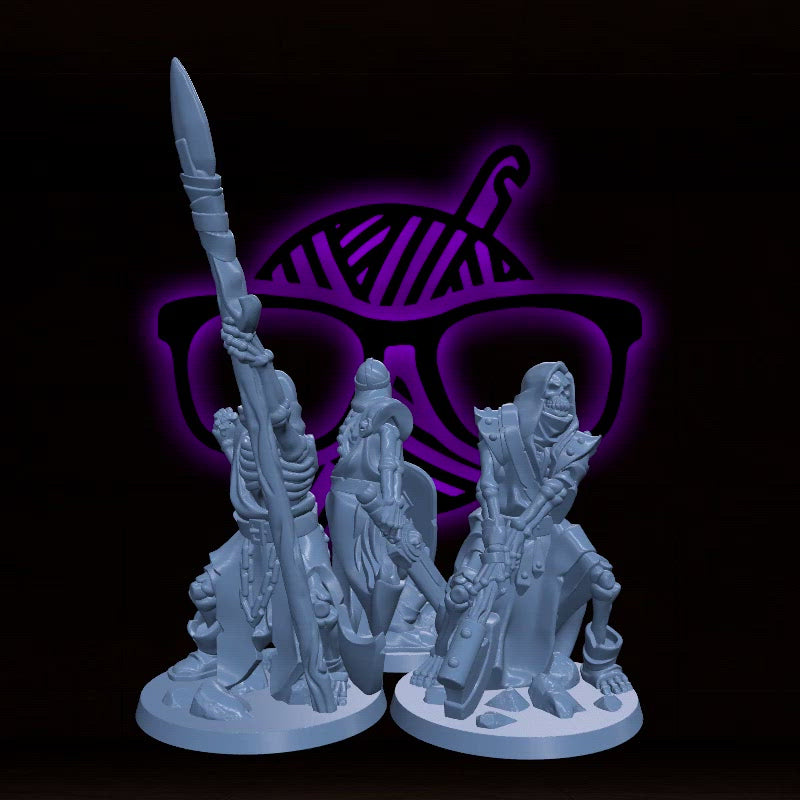 Skeleton Warrior |  Skeletal Undead miniature for Tabletop games like D&D or War Gaming | KS 01 Dwarf Release Sculpted By Arbiter Miniatures