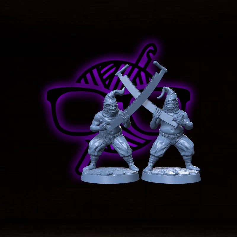 Grimskull Twins, the Pain Bringers | Torture Twins | Townsfolk Executioner miniature for Tabletop games like D&D and War Gaming| Dungeons and Dragons Mini
