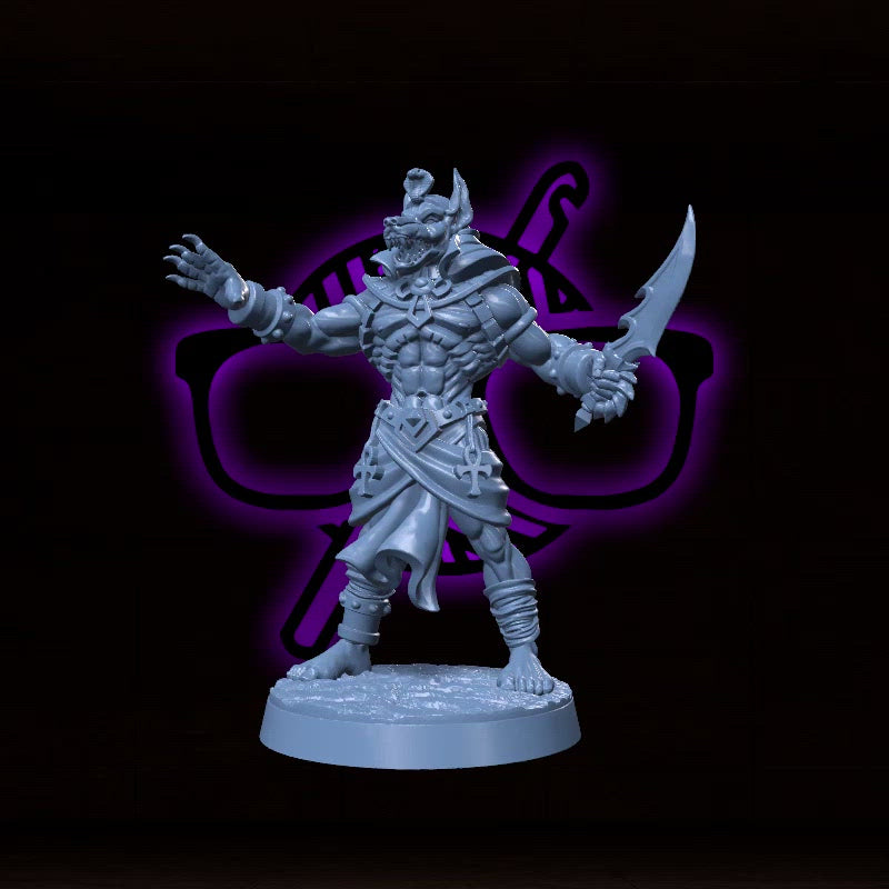 Nephthys Shadowguard | Anubti warriors | Anubis | Werewolf Rogue miniature for Tabletop games like D&D and War Gaming| Dungeons and Dragons Mini | RN estudio