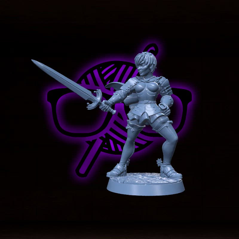 Kora Shieldbreaker | Cleto | Female Paladin miniature for Tabletop games like D&D and War Gaming| Dungeons and Dragons Mini | RN estudio