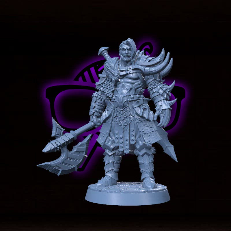 Kron Skullcrusher | Human Barbarian | Uthgardt Fighter Miniature for Tabletop games like D&D and War Gaming| Dungeons and Dragons Mini