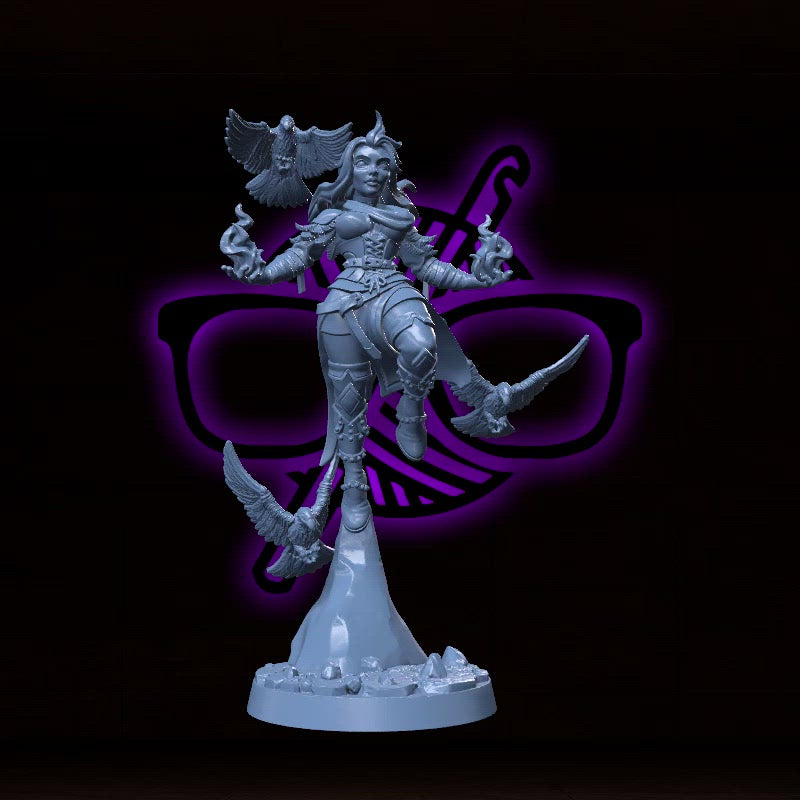 Asha Stormsinger | Genevieve | Female Druid miniature for Tabletop games like D&D and War Gaming| Dungeons and Dragons Mini