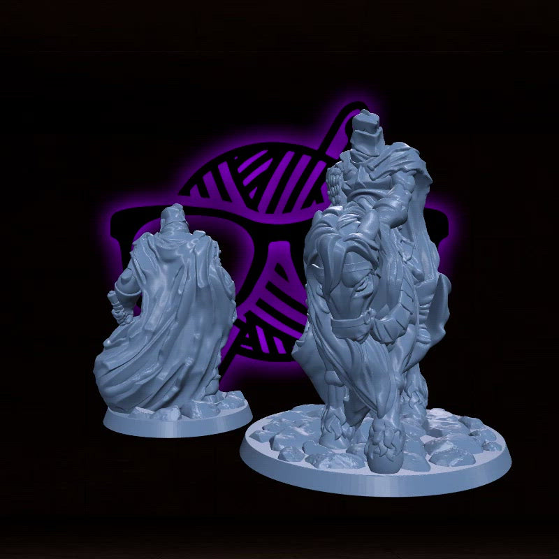 Death Knight | Paladin and Horse miniature for Tabletop games like D&D or War Gaming