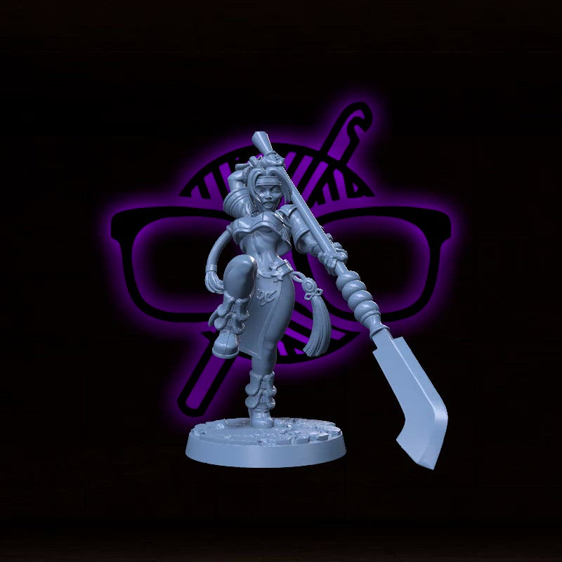 Nami Sung, Light of Justice | Glaive Fighter miniature for Tabletop games like D&D and War Gaming| Dungeons and Dragons Mini