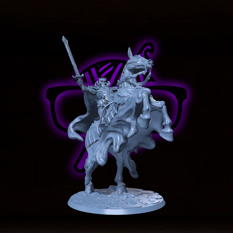 Skrull Rider, Harbinger of the Grave | Skull Knight Horseman| Undead Wight miniature for Tabletop games like D&D and War Gaming| Dungeons and Dragons Mini