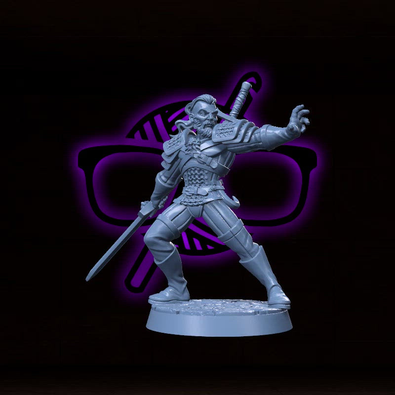 Erik Wolfsbane | Ravhald | Monster Hunter | Bloodhunter miniature for Tabletop games like D&D and War Gaming| Dungeons and Dragons Mini