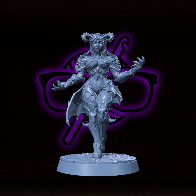 Lilith Nightwhisper | Levedith | Tiefling Miniature for Tabletop games like D&D and War Gaming | Dungeons and Dragons Mini
