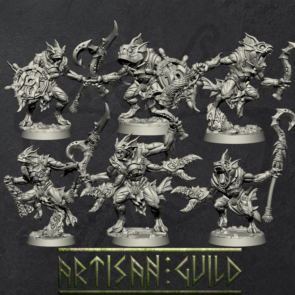 DeathTide Jurakin | Modular Sahuagin miniatures miniature for Tabletop games like D&D and War Gaming
