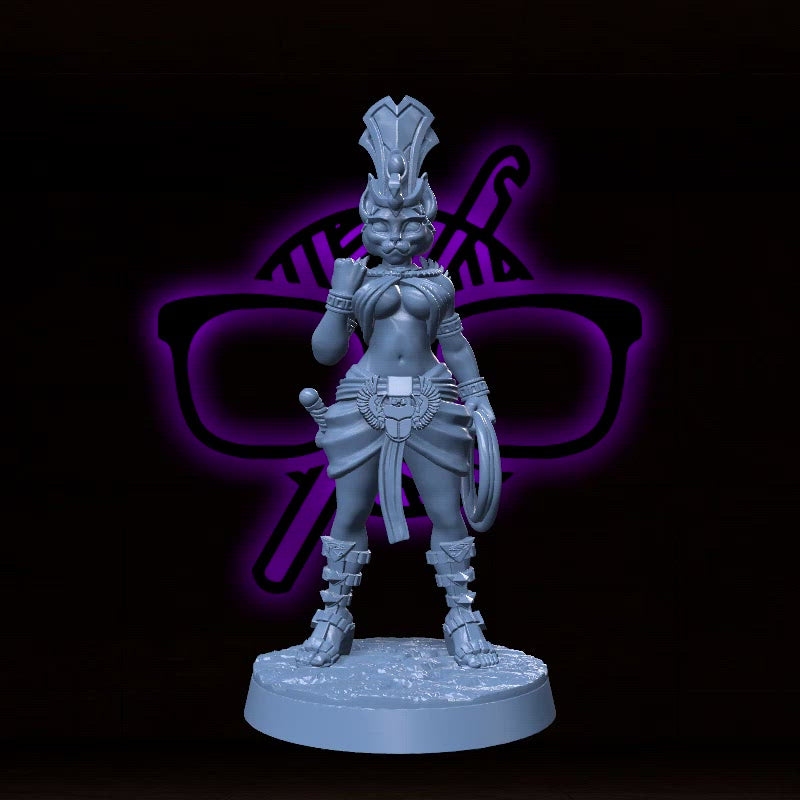 Sefetra Sunwhisker | Cathramun | Female Tabaxi Rogue miniature for Tabletop games like D&D and War Gaming| Dungeons and Dragons Mini