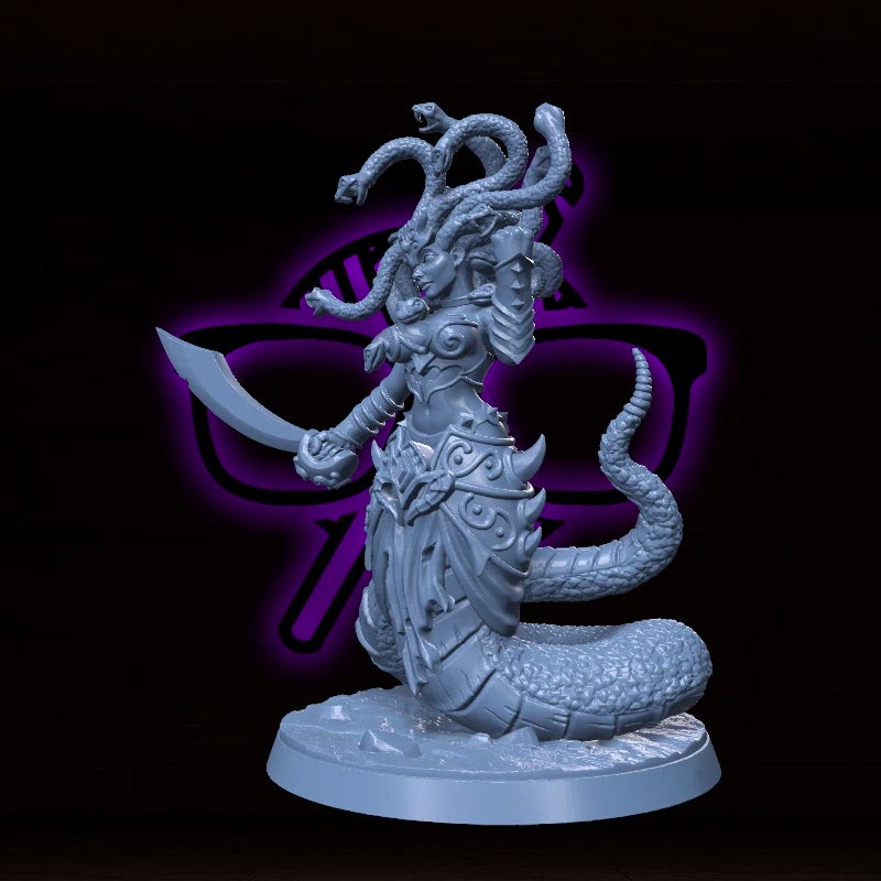Gorgona, the Edge of Stone | Medusa | Gorgon miniature for Tabletop games like D&D and War Gaming| Dungeons and Dragons Mini | RN estudio