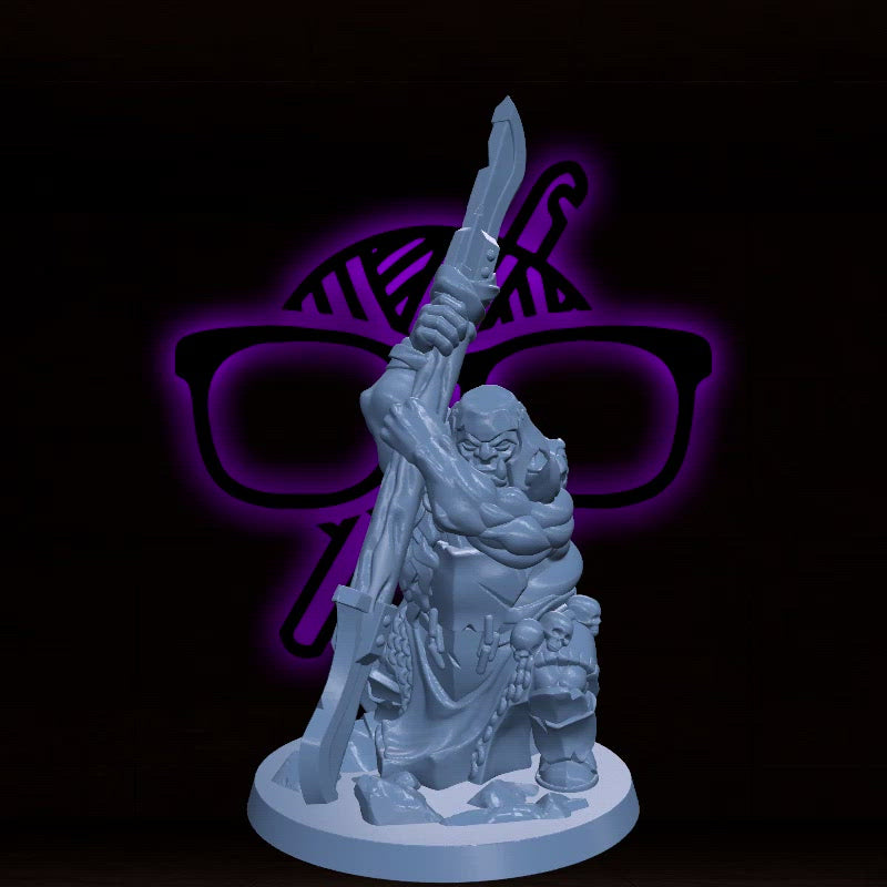 Spear Ogre | Armored Ogre | Giant miniature for Tabletop games like D&D or War Gaming | Sculpted By Arbiter Miniatures