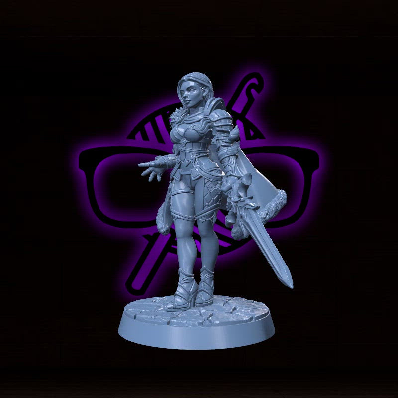Leanne Steelblade | Female Human Fighter, Cleric, or Ranger miniature for Tabletop games like D&D and War Gaming| Dungeons and Dragons Mini | RN estudio