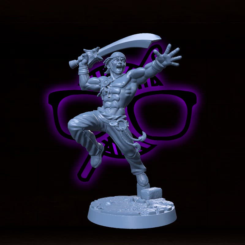 Gingko Tidechaser | Male Rogue Swashbuckler miniature for Tabletop games like D&D and War Gaming| Dungeons and Dragons Mini