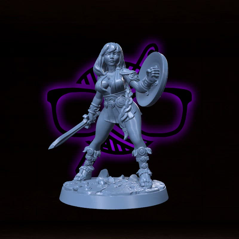 Freya Ironheart | Artemisa | Female Fighter | Shieldmaiden miniature for Tabletop games like D&D and War Gaming| Dungeons and Dragons Mini