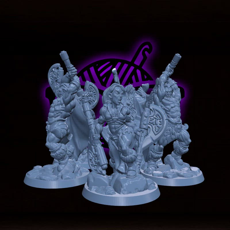 Barbarian | Male and Female Arbiter| Path of the Berserker miniature for Tabletop games like D&D or War Gaming | Guardian Beast Totem tank